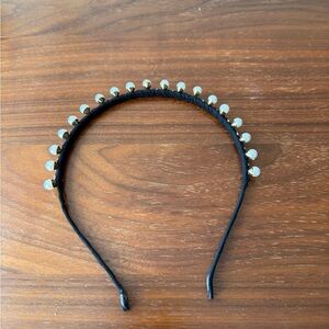 Black Headband with Silver Studs